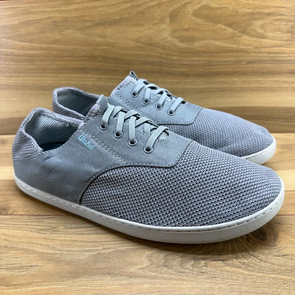 Olukai Nohea Moku Gray Mesh Slip On Mens 10 EU 43 Slip On Casual Walking Travel